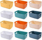 OWill 12 PCS Plastic Storage Bins and Baskets for Efficient Home Classroom Organization Small Containers in Multicolour for Kitchen, Cupboard box, and Bathroom Organizer on Shelves and Tubs