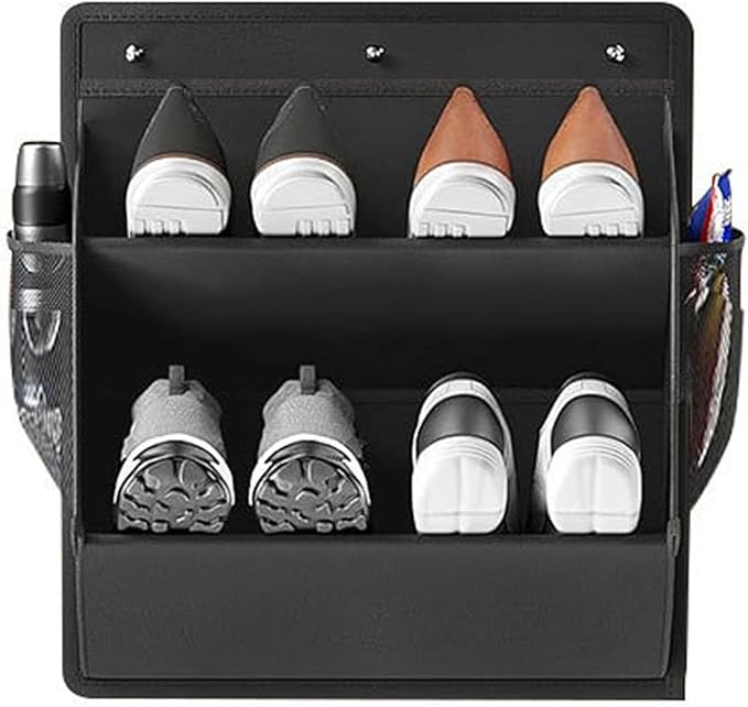Space-Saving Adhesive Shoe For Campers Closets – Door Storage With Reinforced Frame Over The Door Shoe Organizers Bag