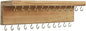SANY DAYO HOME Jewelry Organizer with 24 Hooks and Cosmetics Shelf, 12 x 3 x 4 inches Wall Mounted Rustic Pine Wood Holder for Necklaces and Bracelets, Suitable for Kids and Adults (Brown)