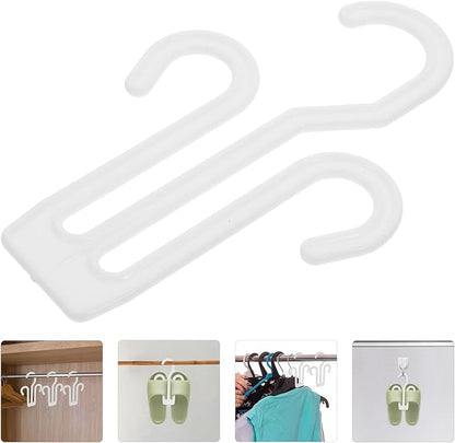 Luxshiny 20pcs Plastic Shoe Hangers Slipper Drying Rack Sandal Display Hooks White Thickened Shoe Organizer for Closet and Door Hanging Storage