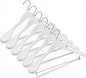 DEILSY™ White Suit Hangers for Men with Non-Slip Pants Bar & 360° Swivel Hook - Smooth Finish Wooden Coat Hangers, Heavy Duty Wooden Hanger – Pack of 6