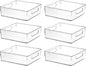 Clear Plastic Storage Bins, Pantry Organizers and Storage or Kitchen Organization and Storage Containers Bins for Organizing, Fridge, Freezer, Bathroom, Pantries, Refrigerator, Cabinet Organizer Bin