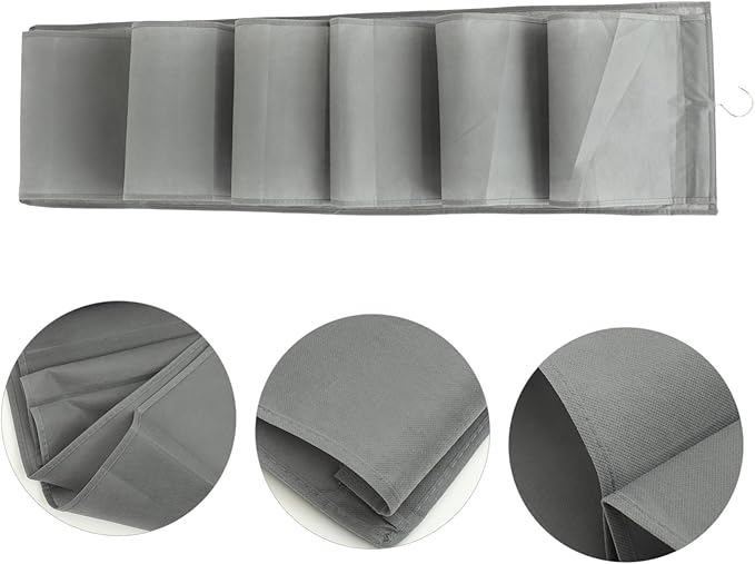 Alipis Compartment Hanging Shoe Storage Bag for Over Door and Wall Non Woven Organizer for Underwear and Clothes Space Saving Closet Hanging Organizer for Travel and Home Use Gray