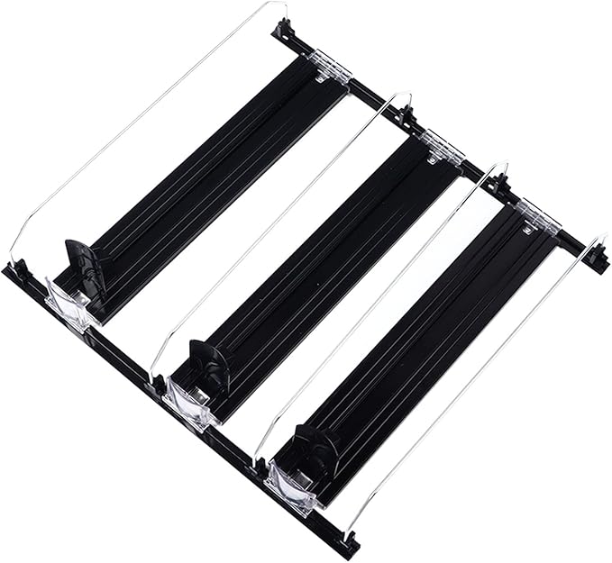 Beverage Can Holder, Soda Can Organizer Dispenser, Self Pushing Soda Can Organizer for Refrigerator (Black)