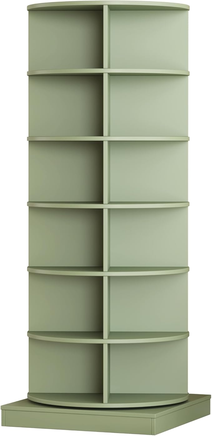 Rotating Shoe Rack Tower, 6-Tier Spinning Shoe Rack, Free Standing 360° Revolving Shoe Organizer Rotating Vertical Shoe Rack Can Hold 24 Pairs of Shoes for Entryway Living Room Hallway