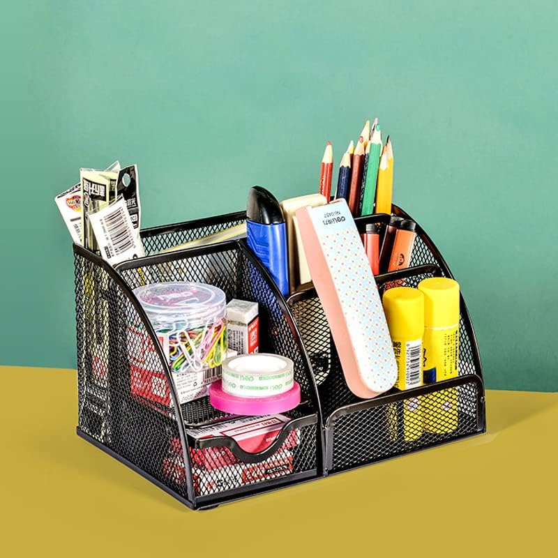 Metal Mesh Stationery Organizer Pen/Pencil Holder - Black - Image 6