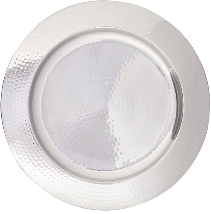 Old Dutch OS966 Hammered Charger Plate, 13", Stainless Steel