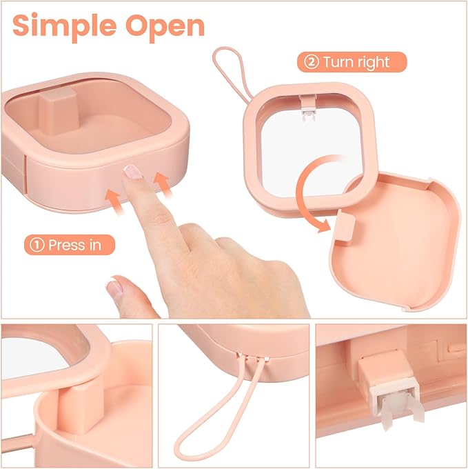 PRETYZOOM Small Desktop Organizer Box with Lid 3.74X3.74X1.18In Multifunctional Storage for Hair Ties False Teeth Jewelry Accessories