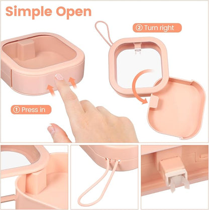 PRETYZOOM Small Desktop Organizer Box with Lid 3.74X3.74X1.18In Multifunctional Storage for Hair Ties False Teeth Jewelry Accessories