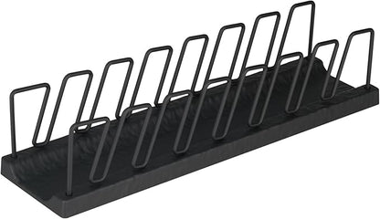 7-Cap Baseball Hat Organizer & Storage | Tabletop Metal Hat Rack Stand for Closet, Dresser, Vanity | Snap Assembly Cap Holder, Black Space-Saving