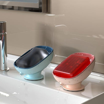 Soap Holder Self Draining for Sink Soap Holder Suction Cup Bar Soap Holder for Kitchen Bathtub - Blue