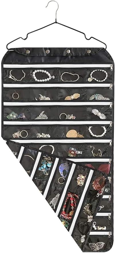 BB Brotrade Hanging Jewelry Organizer, 80 Pocket Accessories Organizer (Black)