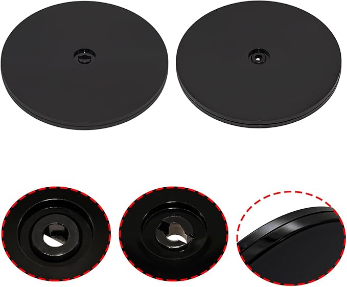 2 Pcs Black 7 inch Acrylic Lazy Susan Rotating Turntable Organizer Bearings - Round Swivel Plate for Spice Rack, Table, Cake, Kitchen Pantry