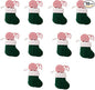 10/12Pcs Christmas Silverware Holder Xmas Cutlery Dinner Table Decoration Santa Claus Snowflake Flatware Pockets (Green Stocking)