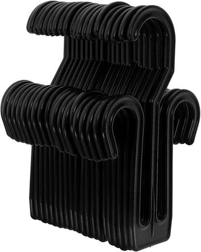 20pcs Hanging Shoe Organizer Hooks, Plastic Slipper Drying Rack with Thickened Black Hooks, Shoe Holder for Home and Mall Display, Slipper and Sandal Storage Solution