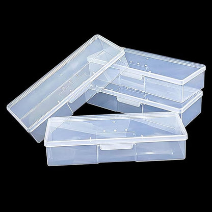 Plastic Nail Storage Manicure Tool Box, 4PCS Storage Personal Box Nail Implement Storage Box Organizer Case Box for Nail Art Pedicure Supply (Clear-4pcs, Large)