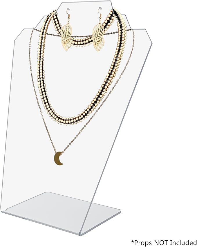 Marketing Holders 6 Pack Jewelry Set Display 3 Slot Clear Acrylic Slant Back Holds Bracelets Anklets Necklaces Use at Online Retailers Wedding Boutiques Gift Shops Trade Show Vendors Convenient