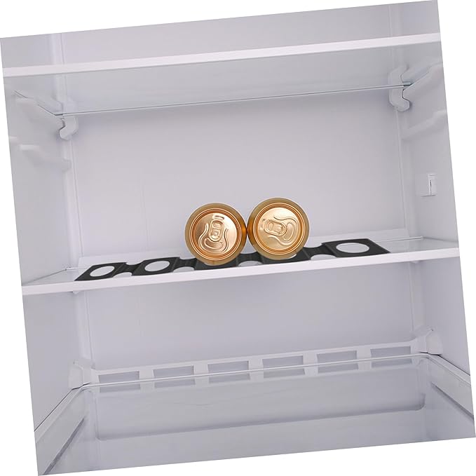 BESTOYARD 2pcs Wine Bottle Mat Shelf Fridge Can Organizer Cupboard Organiser Soda Fridge Organizer Tin Can Storage Pad Beverage Refrigerators Drinks Bottle Rack Canned, 25.5X10CM, Black