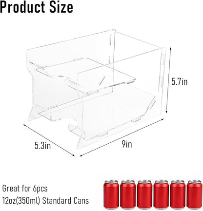 Mini Fridge Soda Can Organizer, Mini Fridge Soda Holder, Mini Fridge Can Organizer for Canned Food Beer Can Hold up to 6 Drinks