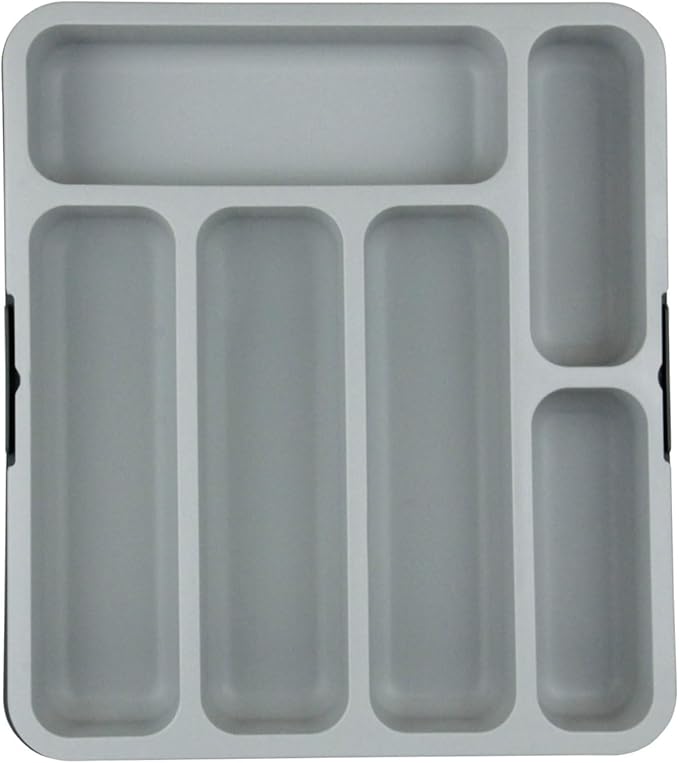 Furndiy Expandable Drawer Organizer Utensil Tray for Kitchen | Flatware and Cutlery Holder, Compact Storage for Spoons Forks Knives | Cutlery Utensil Set for | Based in USA