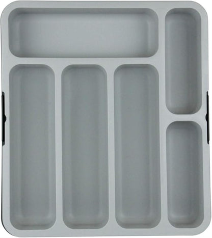 Furndiy Expandable Drawer Organizer Utensil Tray for Kitchen | Flatware and Cutlery Holder, Compact Storage for Spoons Forks Knives | Cutlery Utensil Set for | Based in USA