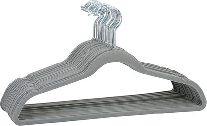 Non-Slip Scented Velvet Hangers - Heavy Duty Clothes Hanger - Ultra Thin Space Saving 360 Degree Swivel Hook - Ideal for Coats, Jackets, Pants, & Dress - French Lavender - 25 Pack