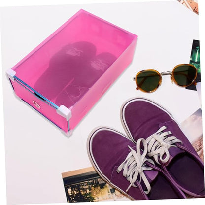 Amosfun 5pcs Clear Plastic Drawer Shoe Storage Boxes Stackable Design for Women Footwear Pp Material for Organizing Sneakers and Sandals Space-saving