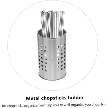 ULTECHNOVO Stainless Steel Chopstick Holder 3.93X3.93X6.49In Multi-Purpose Utensil Storage Container for Home Restaurant Kitchen Tableware Organizer with Breathable Design