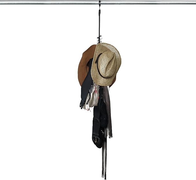 LAMINET Closet Hanger Hat Rack Organizer Hats, Purses, and other items for up to 16 items. Easy Assembly Hangs Over Rod Dent/Scratch Free