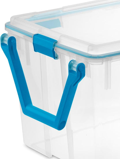STERILITE 120 QT. Plastic Storage Container with Gasket Latch LID in Clear, 12-Pack