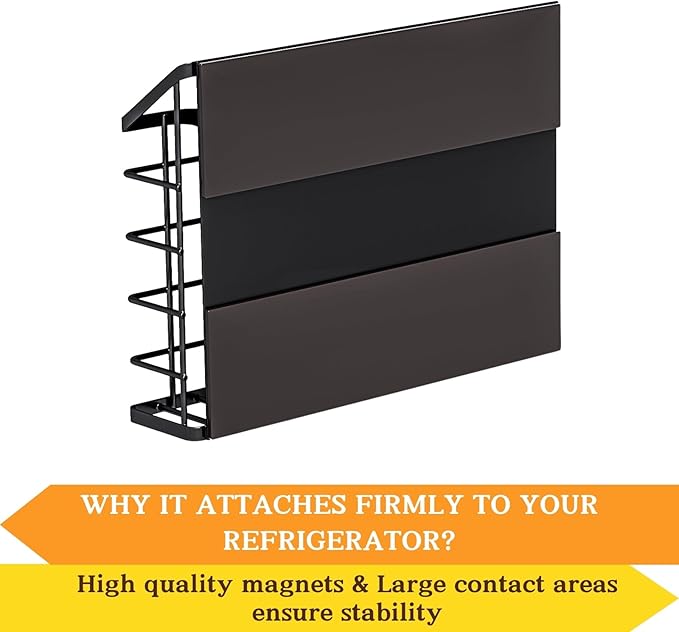 Magnetic Shelf for Fridge, 3 Pack Metal Fridge Organizer Baskets, Magnetic Cup Holder for Refrigerator, Fruit & Snack Storage, Magnetic Bin for Potatoes, Letters, Magazines, Kitchen & Laundry Room