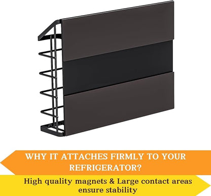Magnetic Shelf for Fridge, 3 Pack Metal Fridge Organizer Baskets, Magnetic Cup Holder for Refrigerator, Fruit & Snack Storage, Magnetic Bin for Potatoes, Letters, Magazines, Kitchen & Laundry Room