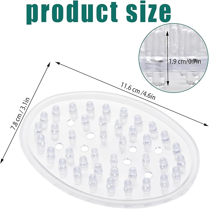 2 Pieces Plastic Soap Dish Clear Bar Holder Tray Self Draining Soap Saver with Holes Soap Container for Bathroom Counter, Kitchen