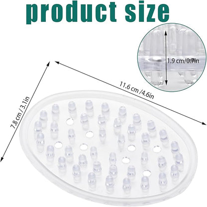 2 Pieces Plastic Soap Dish Clear Bar Holder Tray Self Draining Soap Saver with Holes Soap Container for Bathroom Counter, Kitchen