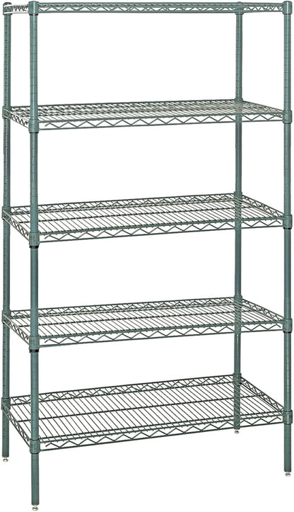 Quantum Storage Systems WR74-1830P-5 Starter Kit Wire Shelves Green Epoxy 5 Shelves 74" H x 30" W x 18" D