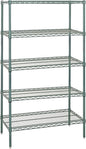 Quantum Storage Systems WR74-1830P-5 Starter Kit Wire Shelves Green Epoxy 5 Shelves 74" H x 30" W x 18" D