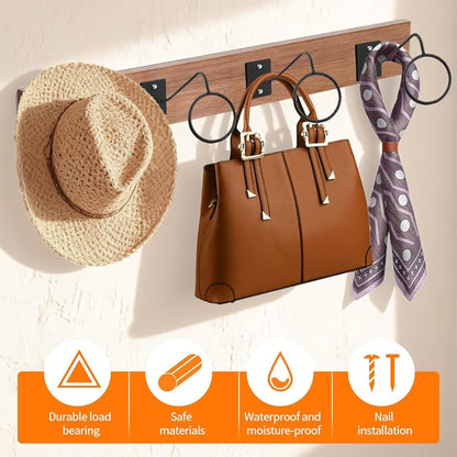  4Pack Cowboy Hat Holder,Cowboy Hat Rack For Wall Mount Western Rustic Metal Cowboy Hats Hanger,for Storage and Display at Closet Bedroom Living Room for Hats Coats(Black,Size:24.4*7*6cm)