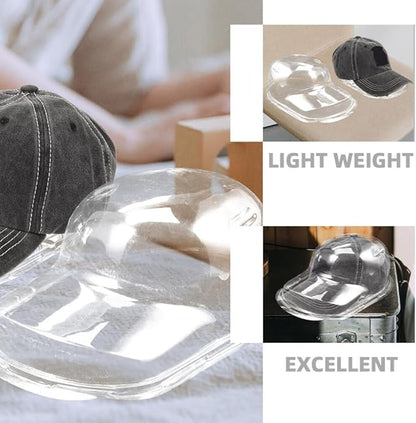 BESPORTBLE Baseball Hat Display Case 2 Sets Plastic Clear Baseball Cap Hat Display Case Protector Baseball Hat Holder Packaging Hat Boxes for Collectibles Travel