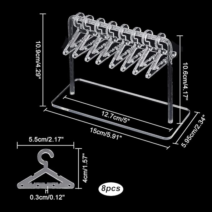 PH PandaHall Acrylic Earring Holder, Coat Hanger Shape Jewelry Organizer Clear Dangle Earring Display Stand Acrylic Ear Studs Display Rack for Retail Show Personal Exhibition, 2.3x5.9x4.2inch