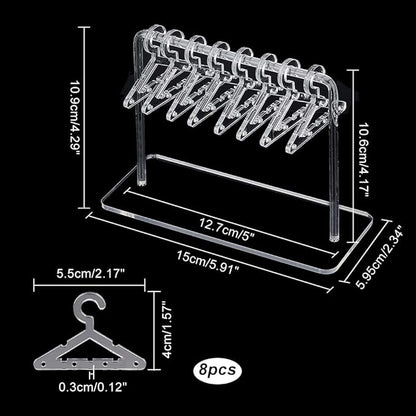 PH PandaHall Acrylic Earring Holder, Coat Hanger Shape Jewelry Organizer Clear Dangle Earring Display Stand Acrylic Ear Studs Display Rack for Retail Show Personal Exhibition, 2.3x5.9x4.2inch