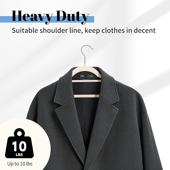 Smartor Velvet Hangers 120 Pack, Non Slip Clothes Hangers with Shoulder Notches, Premium Slim Space Saving Felt Hanger for Closet Organizers and Storage, Heavy Duty Hanger for Coat, Ivory