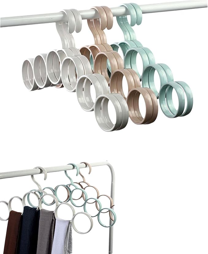 Scarf Organizer,Scarf Hangers for Closet,Scarf Ring Hangers Smooth Round Holder, Space Saving Plastic Scarf Hangers Towel Holders Closet Organizer for Scarves, Ties, Shawls, Belts (1pcs Random Color)