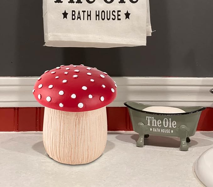 dgudgu 2 Pack Qtip Holder Mushroom Cotton Ball Holder Cotton Swab Holder Qtip Dispenser Bathroom Cotton Ball And Q-tip Organizer Container