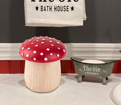 dgudgu 2 Pack Qtip Holder Mushroom Cotton Ball Holder Cotton Swab Holder Qtip Dispenser Bathroom Cotton Ball And Q-tip Organizer Container