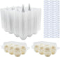 Egg Cartons 60 Packs, Clear Eco-friendly Plastic Blank Egg Cartons with Free Labels, Holds up to 6 Duck Eggs Securely, Perfect for Family Pasture Farm Markets Display - Large