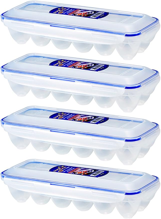 Lock & Lock Eggs Dispenser, Holder for 12 Eggs, Set of 4