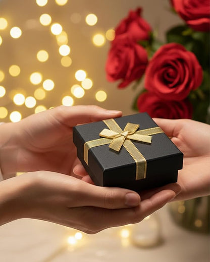 Rocutus Jewelry Gift Boxes for Necklace, Earring, Ring - Cotton Filled Cardboard Paper Jewelry Box Gift Cases for Wedding, 12 Pack Engagement, Gift Packaging, Luxury Jewelry Box, Ring Box (Black)