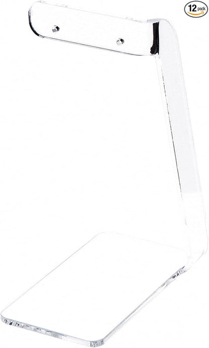 Plymor Clear Acrylic Signpost-style Pair Hanging Earring Display Stand, 2.375" W x 3.5" D x 5" H (12 Pack)