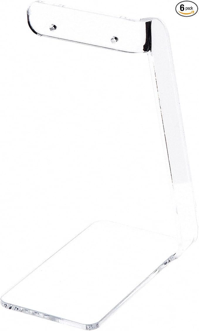 Plymor Clear Acrylic Signpost-style Pair Hanging Earring Display Stand, 2.375" W x 3.5" D x 5" H (6 Pack)