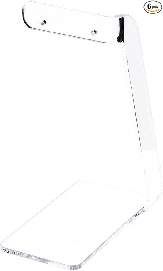 Plymor Clear Acrylic Signpost-style Pair Hanging Earring Display Stand, 2.375" W x 3.5" D x 5" H (6 Pack)